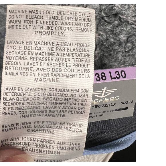 Dockers Pants Men 38x30-NWT Original Signature Gray Plaid Straight Wrinkle Free - Picture 8 of 8